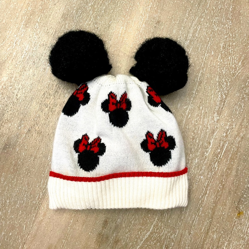 Baby Gap Fleece Lined Minnie Mouse Pom Pom Hat